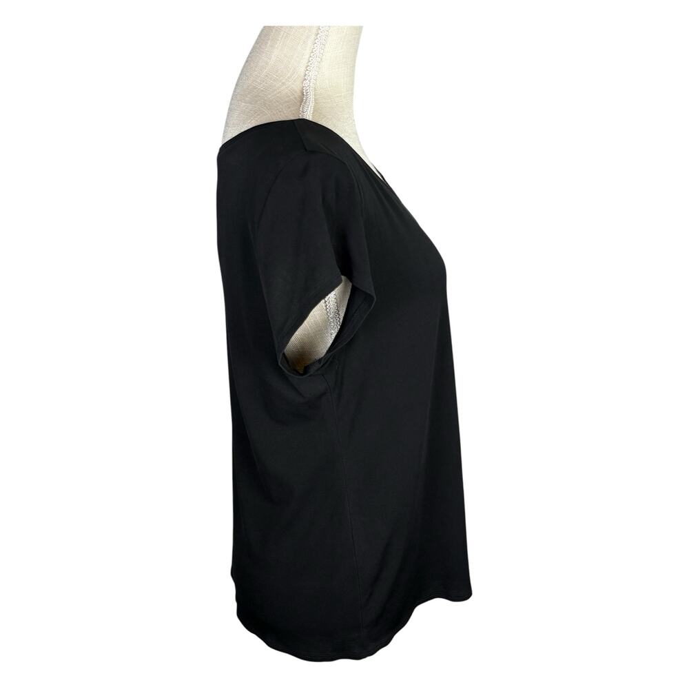 Eileen Fisher 100% Silk Blouse T-shirt Women's XL Black Minimalist Capsule Basic - Picture 4 of 7